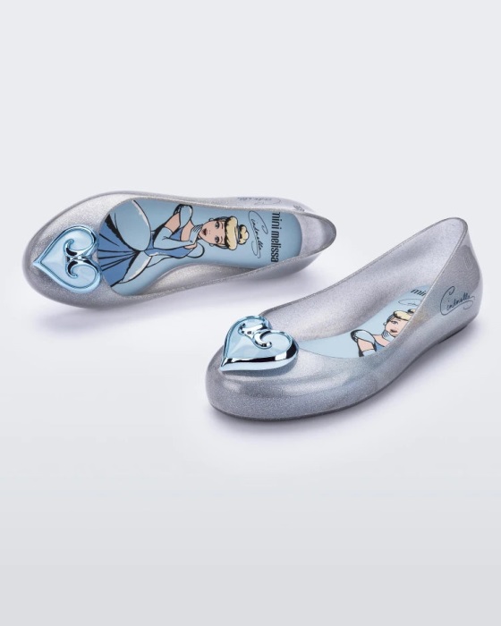 Mini Melissa Sweet Love Disney Princess Flat-Kids Silver