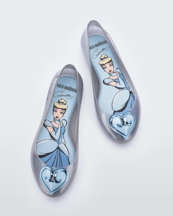 Mini Melissa Sweet Love Disney Princess Flat-Kids Silver