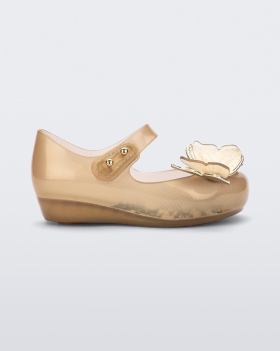 Mini Melissa Ultragirl Butterfly Flat-Baby Gold