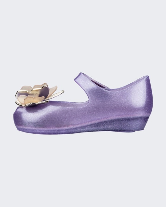 Mini Melissa Ultragirl Butterfly Flat-Baby Lilac-Gold