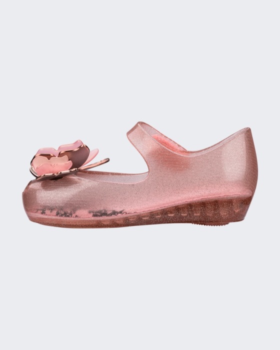 Mini Melissa Ultragirl Butterfly Flat-Baby Pink