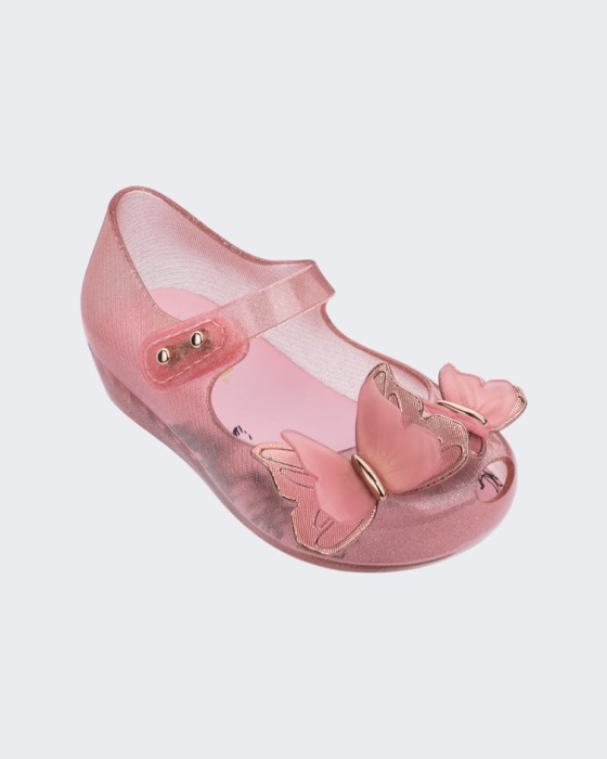Mini Melissa Ultragirl Butterfly Flat-Baby Pink