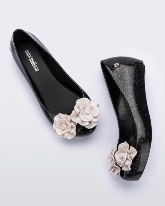 Mini Melissa Ultragirl Garden-Kids Black-White