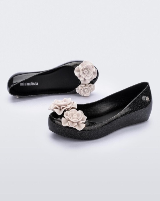 Mini Melissa Ultragirl Garden-Kids Black-White