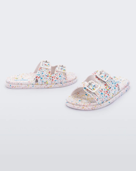 White Mini Melissa Wide Sandal-Kids
