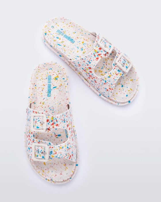 White Mini Melissa Wide Sandal-Kids